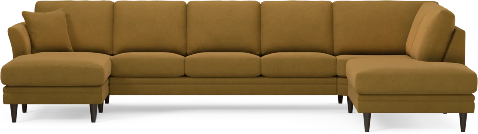 Eden - 3-sits soffa med schäslong vänster och divan höger - Gul