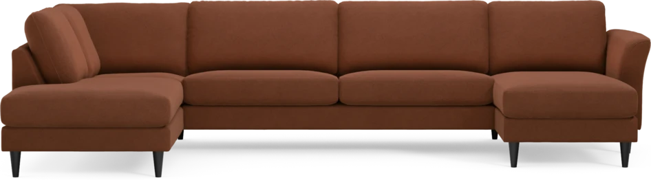 Bridge - 3-sits soffa med divan vänster och schäslong höger - Orange
