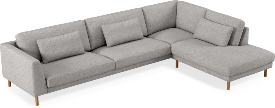 Willow - 4-sits soffa med divan höger, fast klädsel - Vit