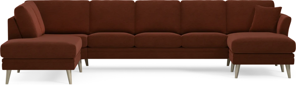 Eden - 3-sits soffa med divan vänster och schäslong höger - Orange