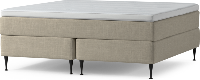 Delux Exclusive - Kontinentalsäng, dubbelsäng med bäddmadrass och sängben - Beige