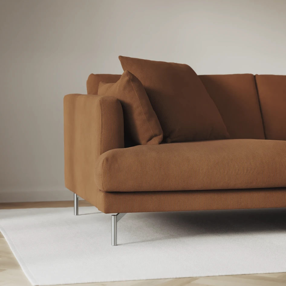 Harper - 3-sits soffa, hel dyna - Gul