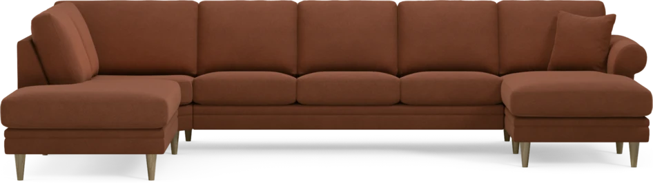 Eden - 3-sits soffa med divan vänster och schäslong höger - Orange