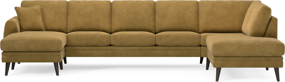 Eden - 3-sits soffa med schäslong vänster och divan höger - Gul