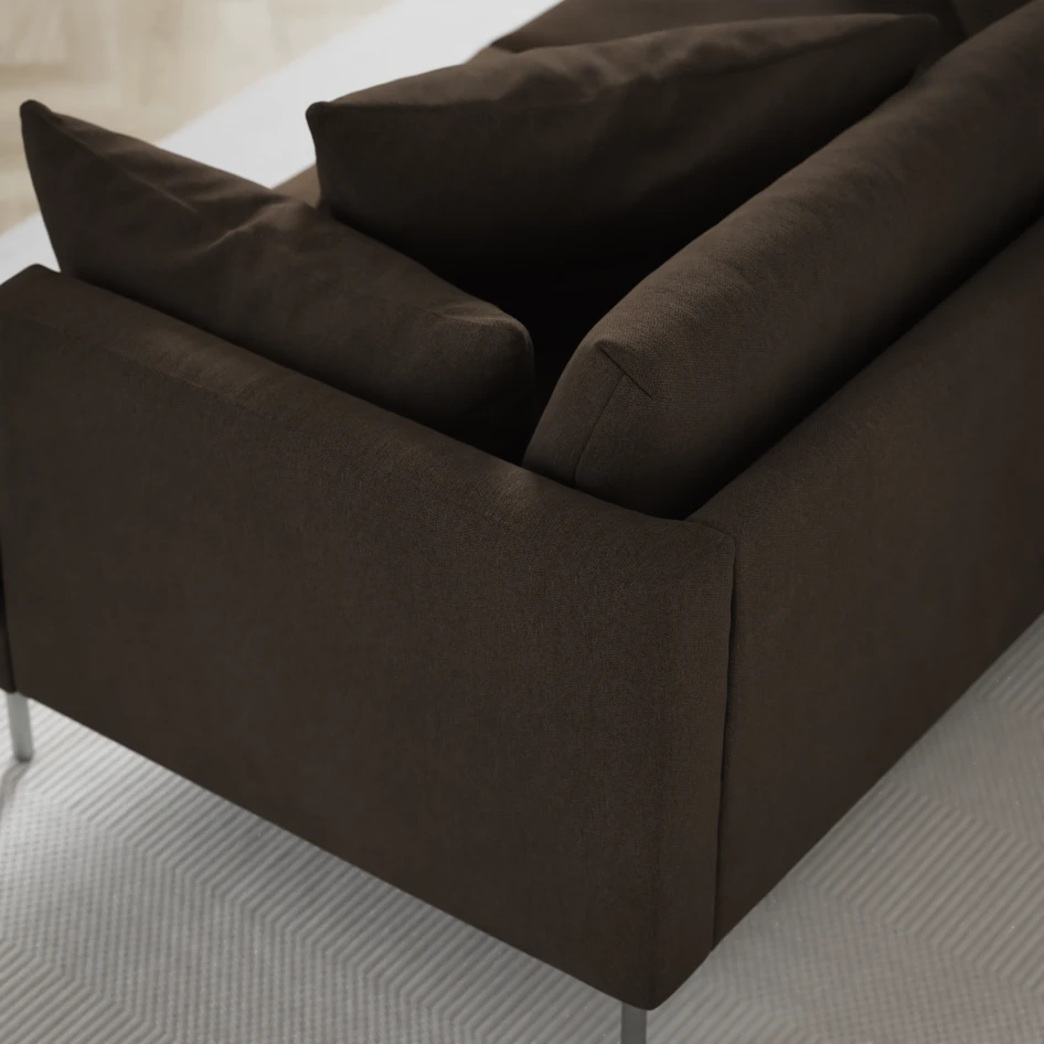 Harper - 3-sits soffa, hel dyna - Brun