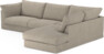 Cherrie Klädsel -  3-sits soffa med divan höger - Beige
