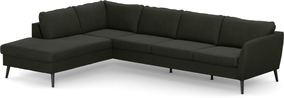 County - 3-sits soffa med divan vänster - Grön