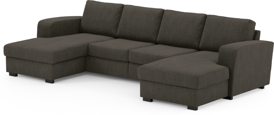 Friday - 2-sits soffa med två schäslonger - Brun