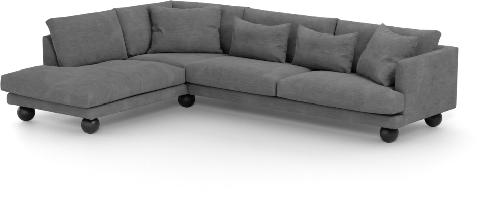Harper - 3-sits soffa med divan vänster - Grå