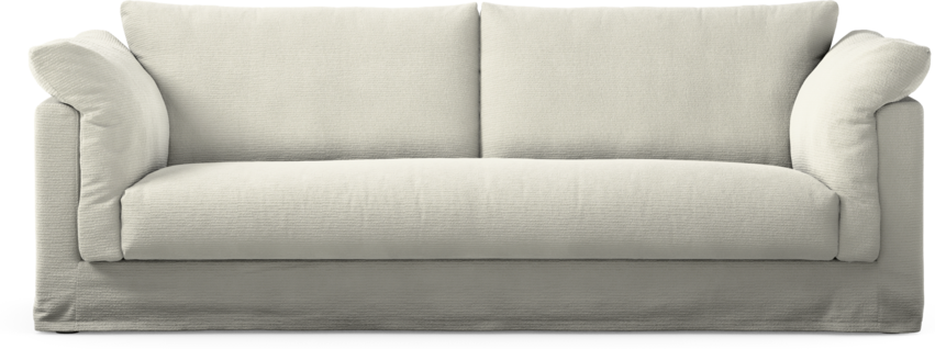 Cherrie - 3-sits soffa, hel dyna och kappa - Vit