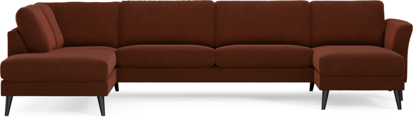 Bridge - 3-sits soffa med divan vänster och schäslong höger - Orange