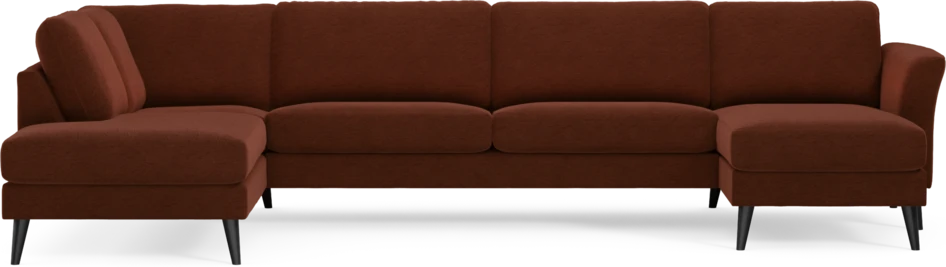 Bridge - 3-sits soffa med divan vänster och schäslong höger - Orange