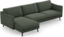 Madison Lux - 3-sits soffa med schäslong vänster - Grön