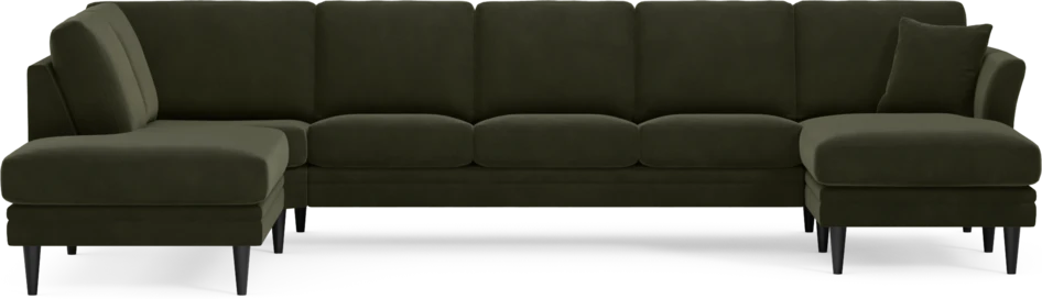 Eden - 3-sits soffa med divan vänster och schäslong höger - Grön