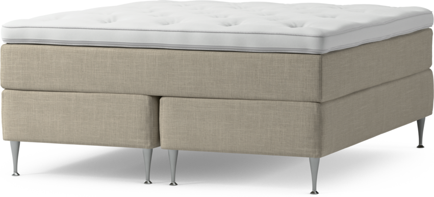 Delux Dream - Kontinentalsäng, dubbelsäng med bäddmadrass och sängben - Beige