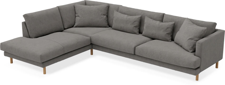 Harper - 3-sits soffa med divan vänster - Grå
