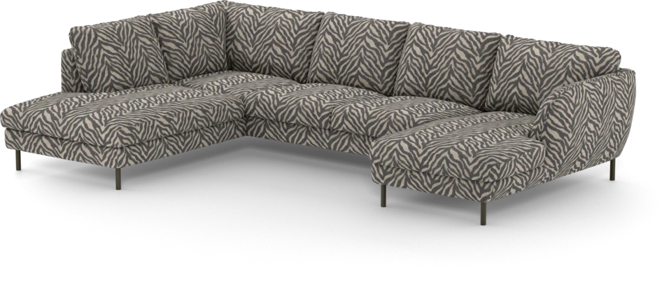 Madison - 2-sits soffa med divan vänster och schäslong höger - Svart
