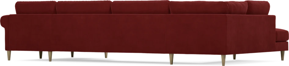 Bridge - 3-sits soffa med divan vänster och schäslong höger - Röd