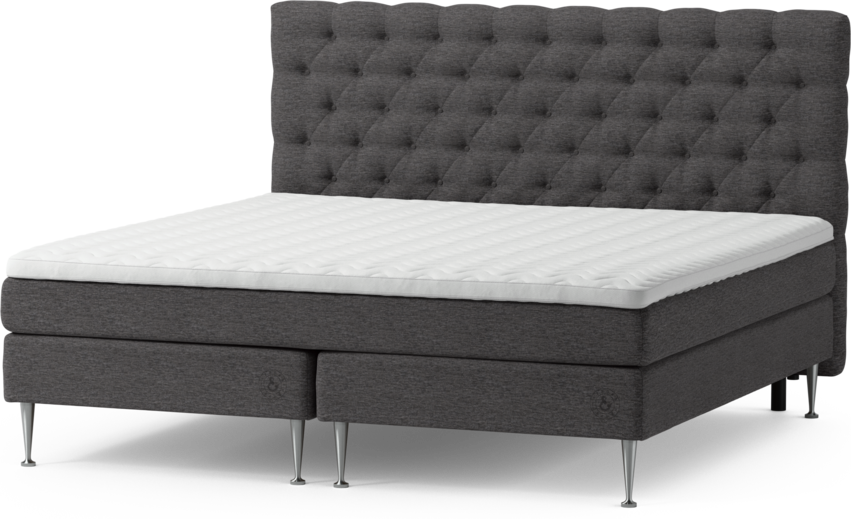 Särö - Kontinentalsäng, dubbelsäng med bäddmadrass och Pikerad sänggavel