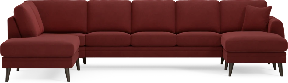 Eden - 3-sits soffa med divan vänster och schäslong höger - Röd