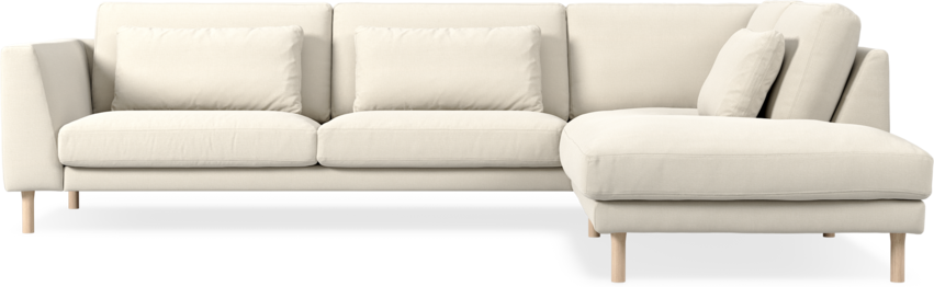Willow - 3-sits soffa med divan höger, fast klädsel - Beige