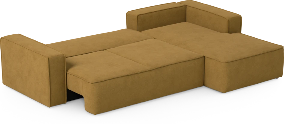 Ide - Bäddsoffa 3-sits med schäslong höger - Gul