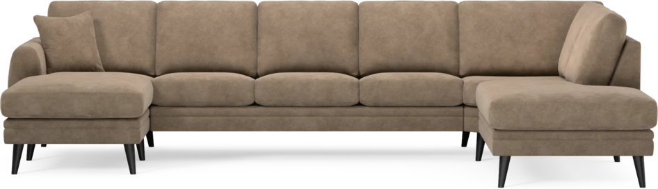 Eden - 3-sits soffa med schäslong vänster och divan höger - Beige