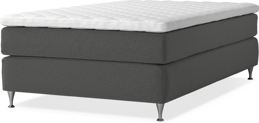 Delux Sense - Kontinentalsäng, enkelsäng 120 cm med bäddmadrass - Grå