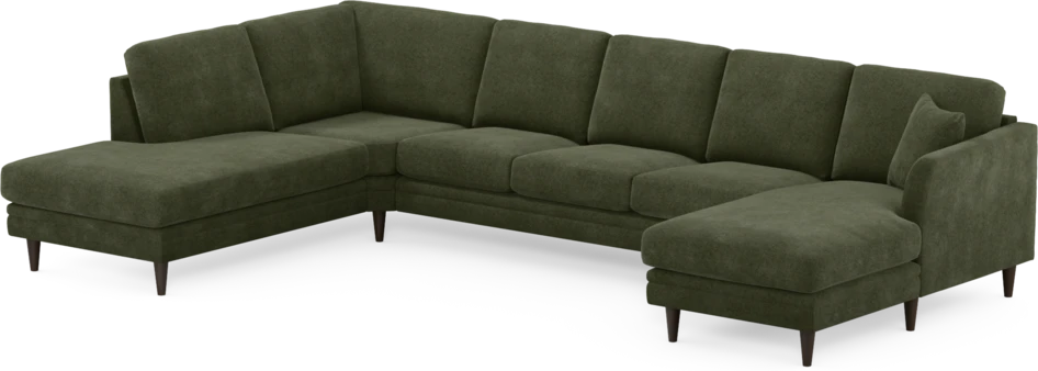 Eden - 3-sits soffa med divan vänster och schäslong höger - Grön