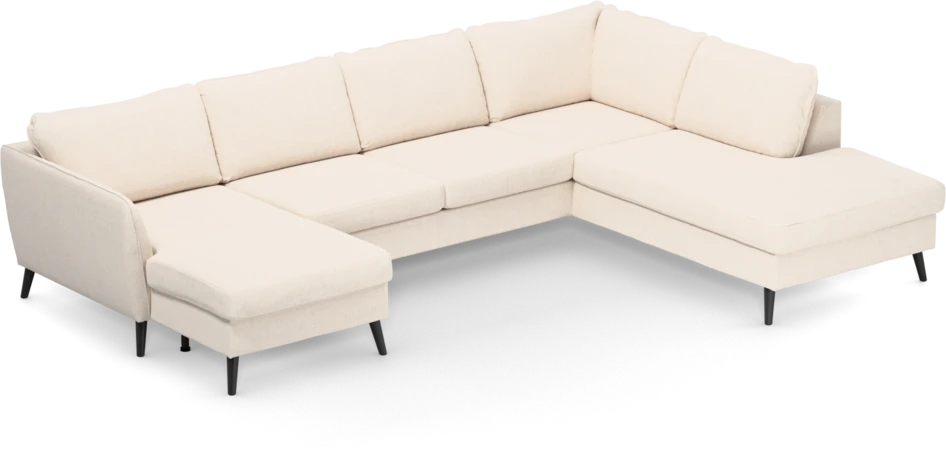 County - 3-sits soffa med schäslong vänster och divan höger - Vit