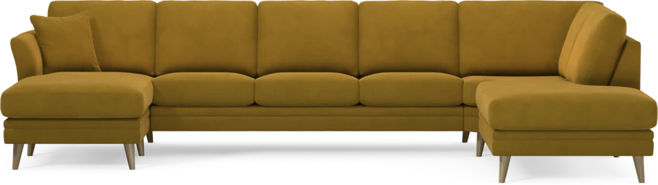 Eden - 3-sits soffa med schäslong vänster och divan höger - Gul