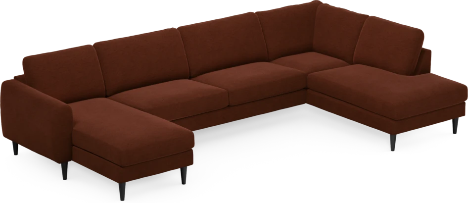 Bridge - 3-sits soffa med schäslong vänster och divan höger - Orange