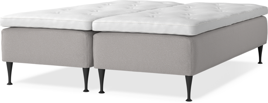 Delux Sense - Ramsäng, dubbelsäng med bäddmadrass - Grå