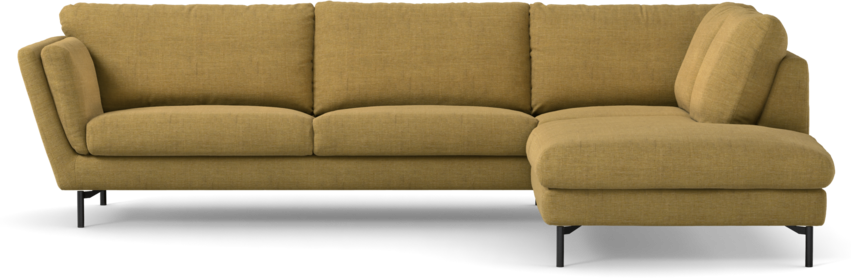 Madison Lux - 3-sits soffa med divan höger - Gul