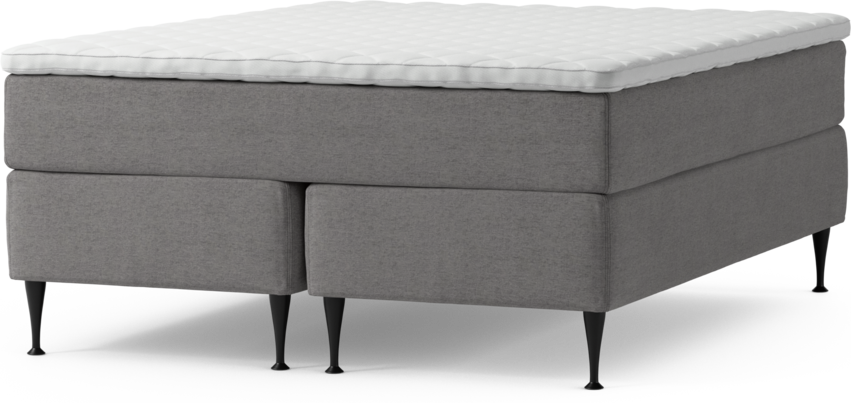 Delux Dream - Kontinentalsäng, dubbelsäng med bäddmadrass och sängben - Grå