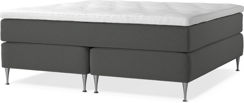 Delux Exclusive - Kontinentalsäng, dubbelsäng med bäddmadrass - Grå