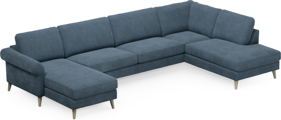 Bridge - 3-sits soffa med schäslong vänster och divan höger - Blå