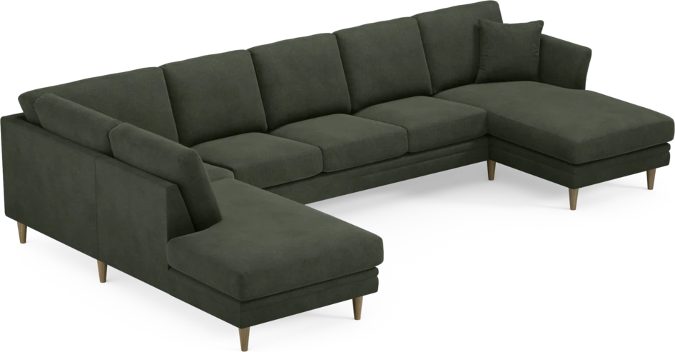 Eden - 3-sits soffa med divan vänster och schäslong höger - Grön