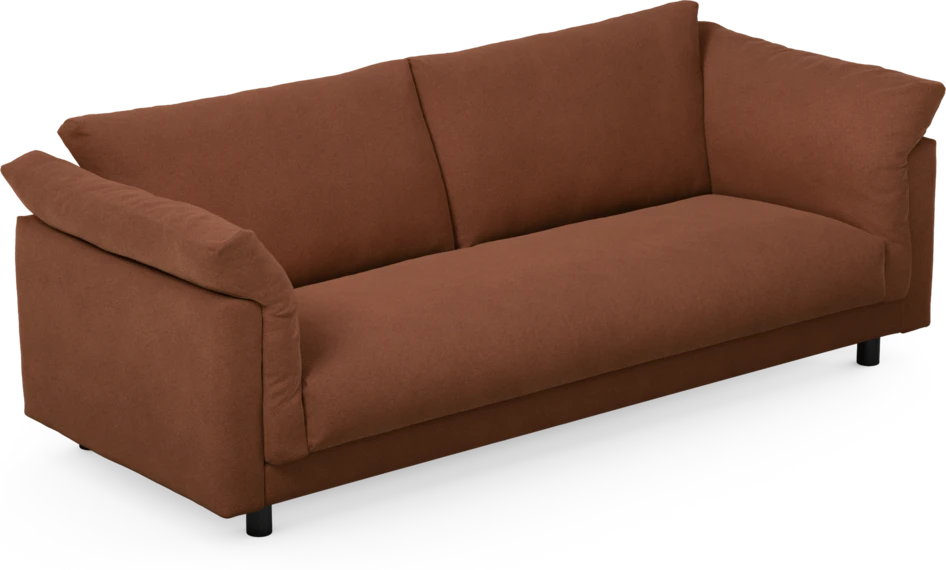 Cherrie - 3-sits soffa, hel dyna, fast klädsel - Orange