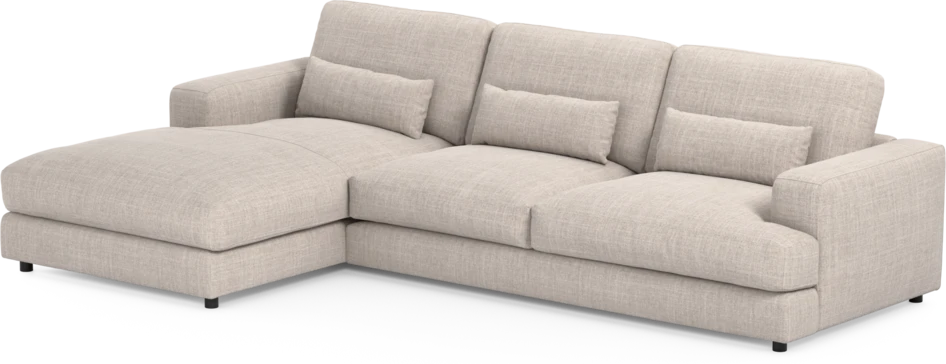 Noma - 3-sits soffa med schäslong vänster - Beige