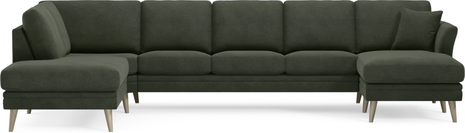Eden - 3-sits soffa med divan vänster och schäslong höger - Grön