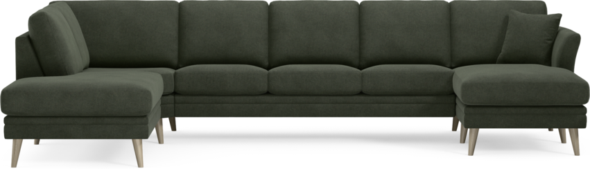 Eden - 3-sits soffa med divan vänster och schäslong höger - Grön