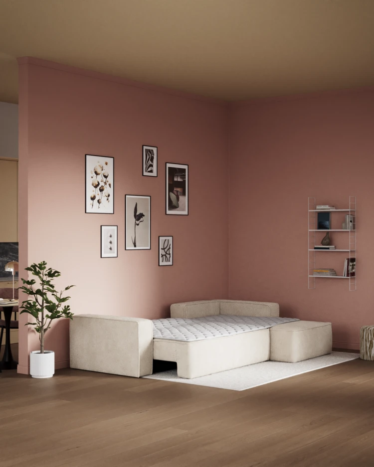 Ide - Bäddsoffa 3-sits med schäslong höger - inspiration