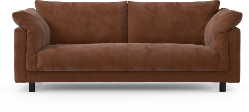 Cherrie - 2,5-sits soffa, hel dyna, fast klädsel - Orange