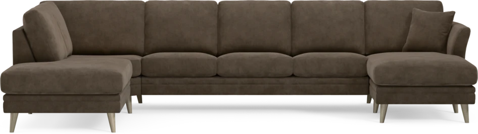 Eden - 3-sits soffa med divan vänster och schäslong höger - Brun
