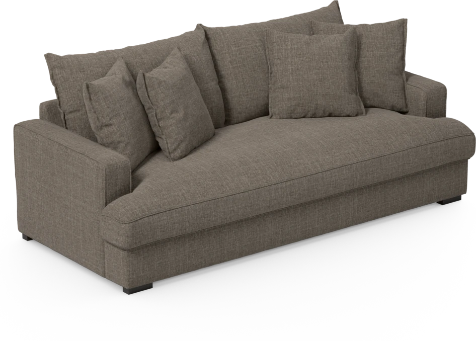 Mila - 3-sits soffa, hel dyna - Brun