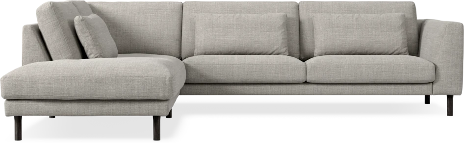 Willow - 3-sits soffa med divan vänster, fast klädsel - Grå