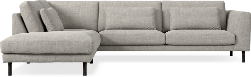 Willow - 3-sits soffa med divan vänster, fast klädsel - Grå