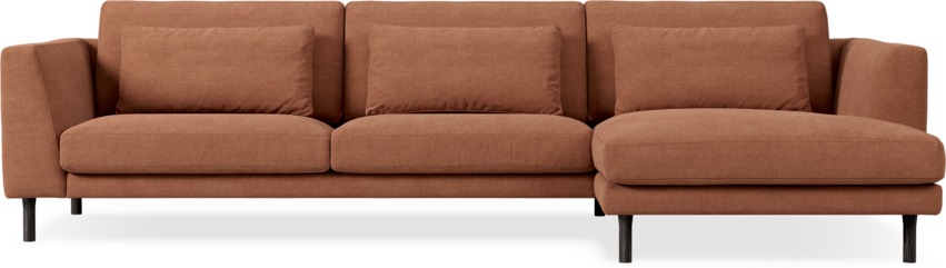 Willow - 3-sits soffa med schäslong höger, fast klädsel - Röd