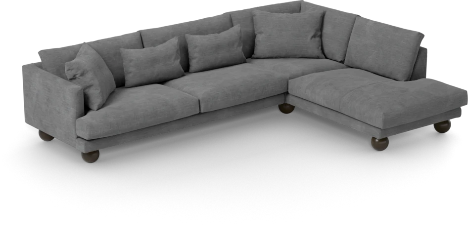 Harper - 3-sits soffa med divan höger - Grå